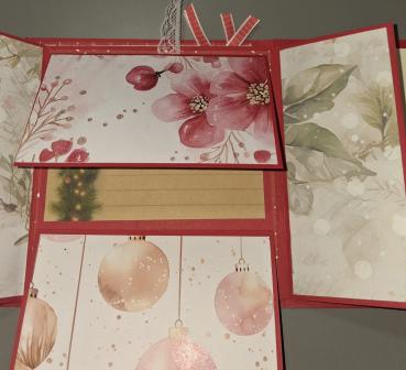 Kleines SüßesMini-Album zu Weihnachten in rot/weiß gehalten